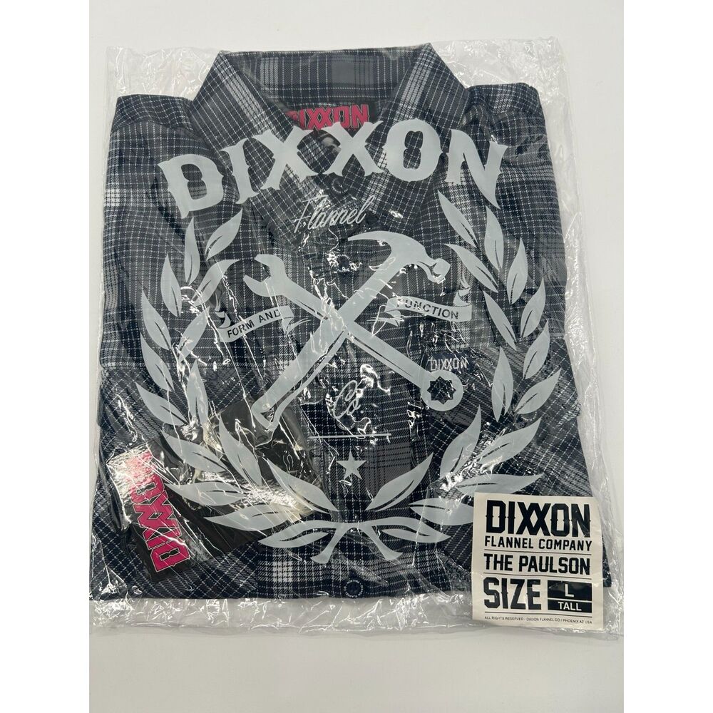 DIXXON Flannel Large Tall Men's "Paulson" Shirt Gray Button Down